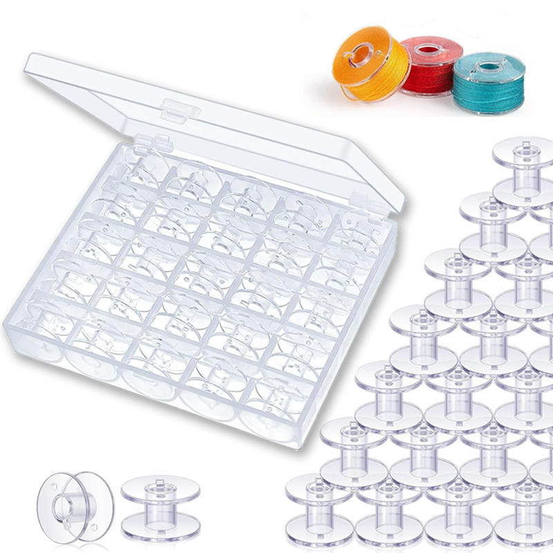 Bobbin Organizer Box - 25개 홈 재봉틀 바닥 실 보빈