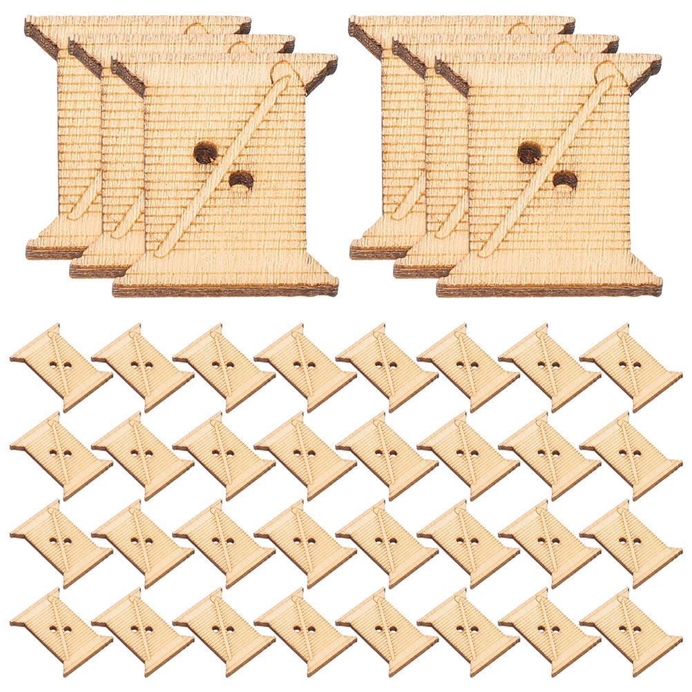 Bobbin Organizer Box - 100개 나무 자수실 보빈 실 감는