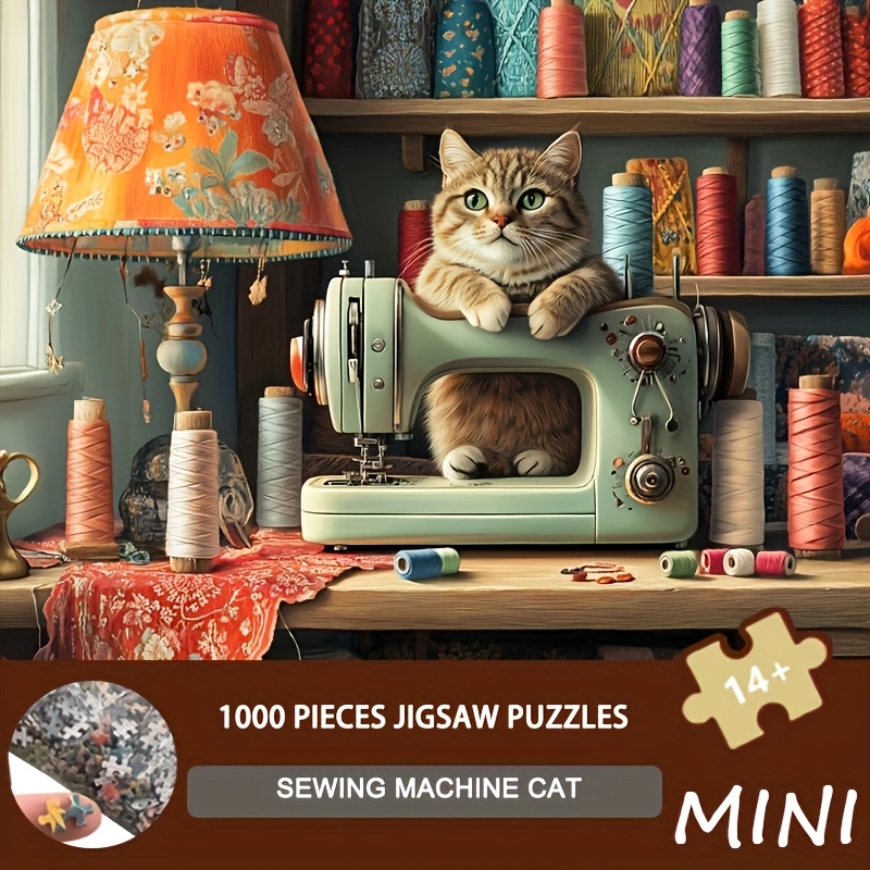 1000개 미니 재봉틀 고양이 퍼즐 - 매력적인 흰색  - Sewing Recycling 리뷰 및 가격