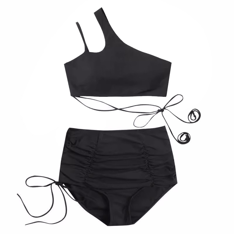 섹시한 한국 패션 원숄더 크롭탑 여성용 블랙 드로스트링 - Shoulder Pad Set In 리뷰 및 가격