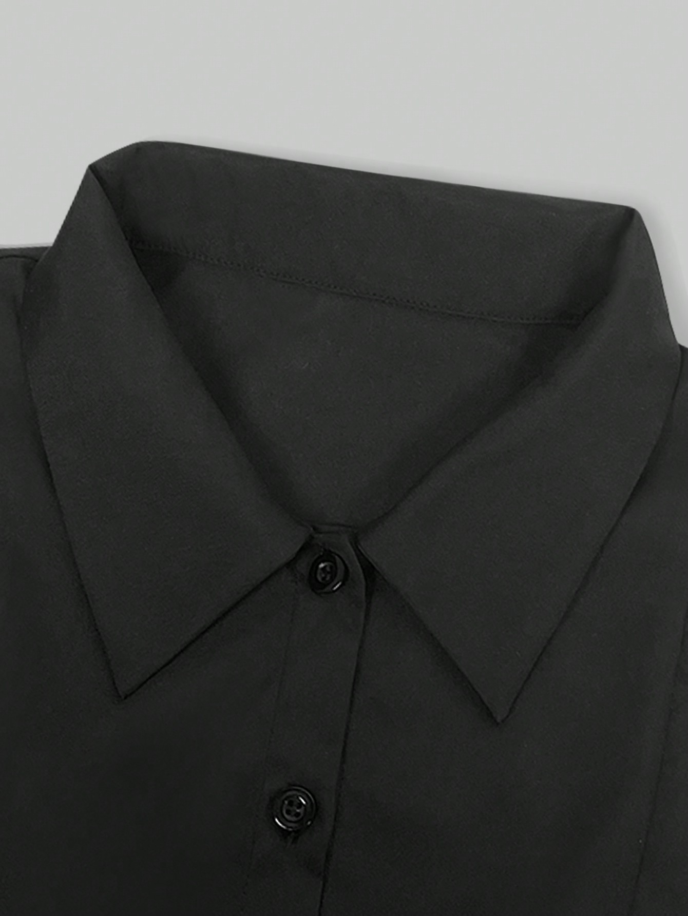 여성 블랙 숄더 패드 셔츠 포인트 칼라 긴소매 버튼다운 - Shoulder Pad Set In 리뷰 및 가격