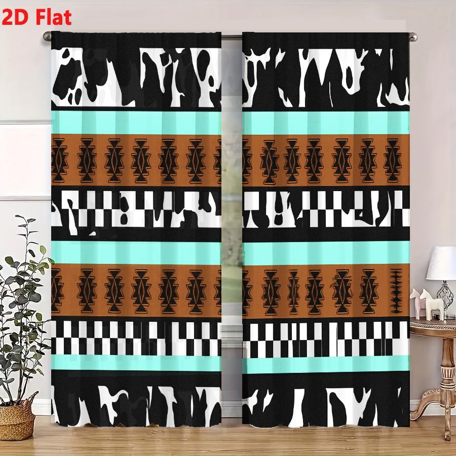 2피스 커튼 2D 플랫 기하학적 추상 부족 패턴 블랙  - Century Textile & Sewing Supply Saskatoon Sk 리뷰 및 가격