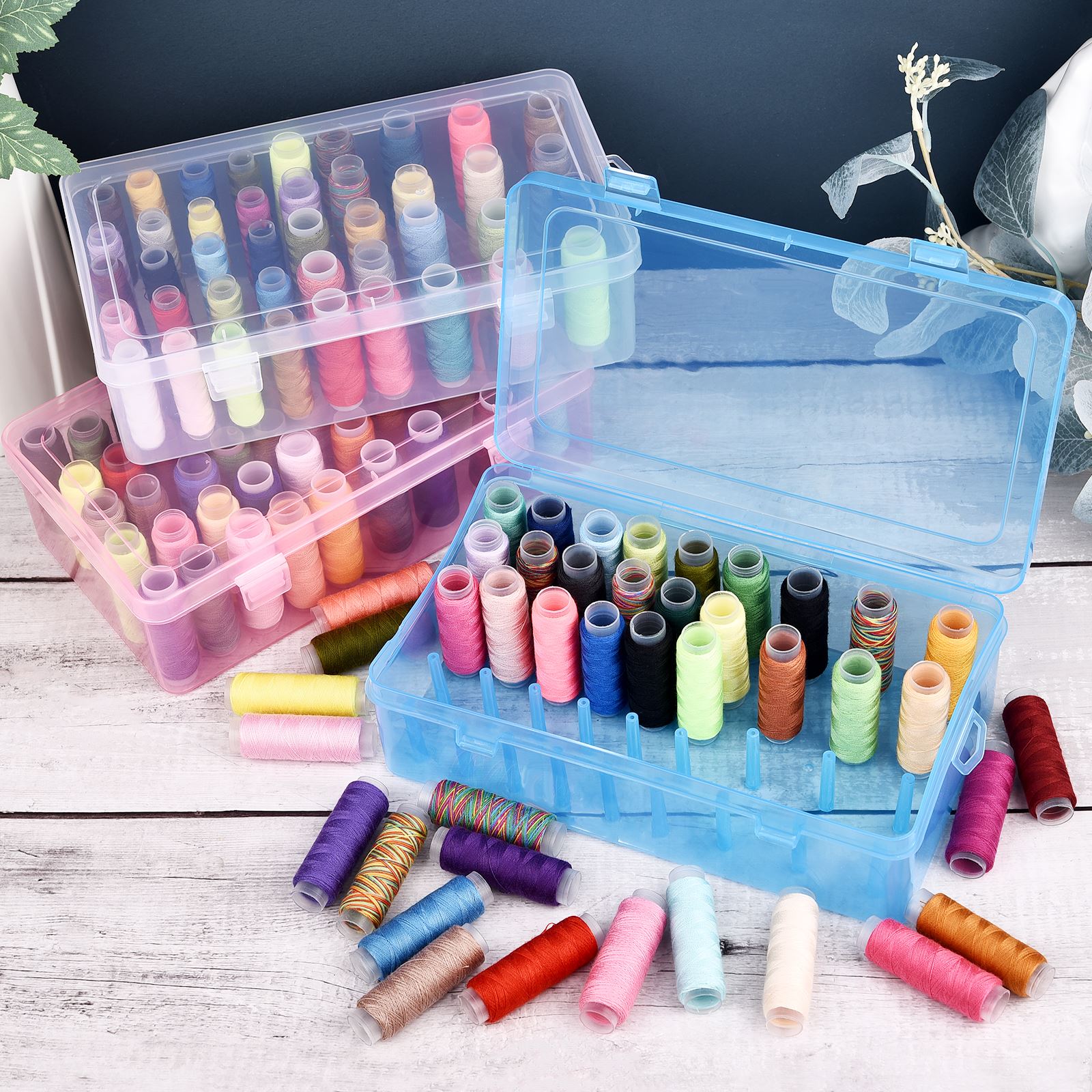 42 축 바느질 스레드 상자 보빈 보관 케이스 투명 바 - Bobbin Organizer Box 리뷰 및 가격