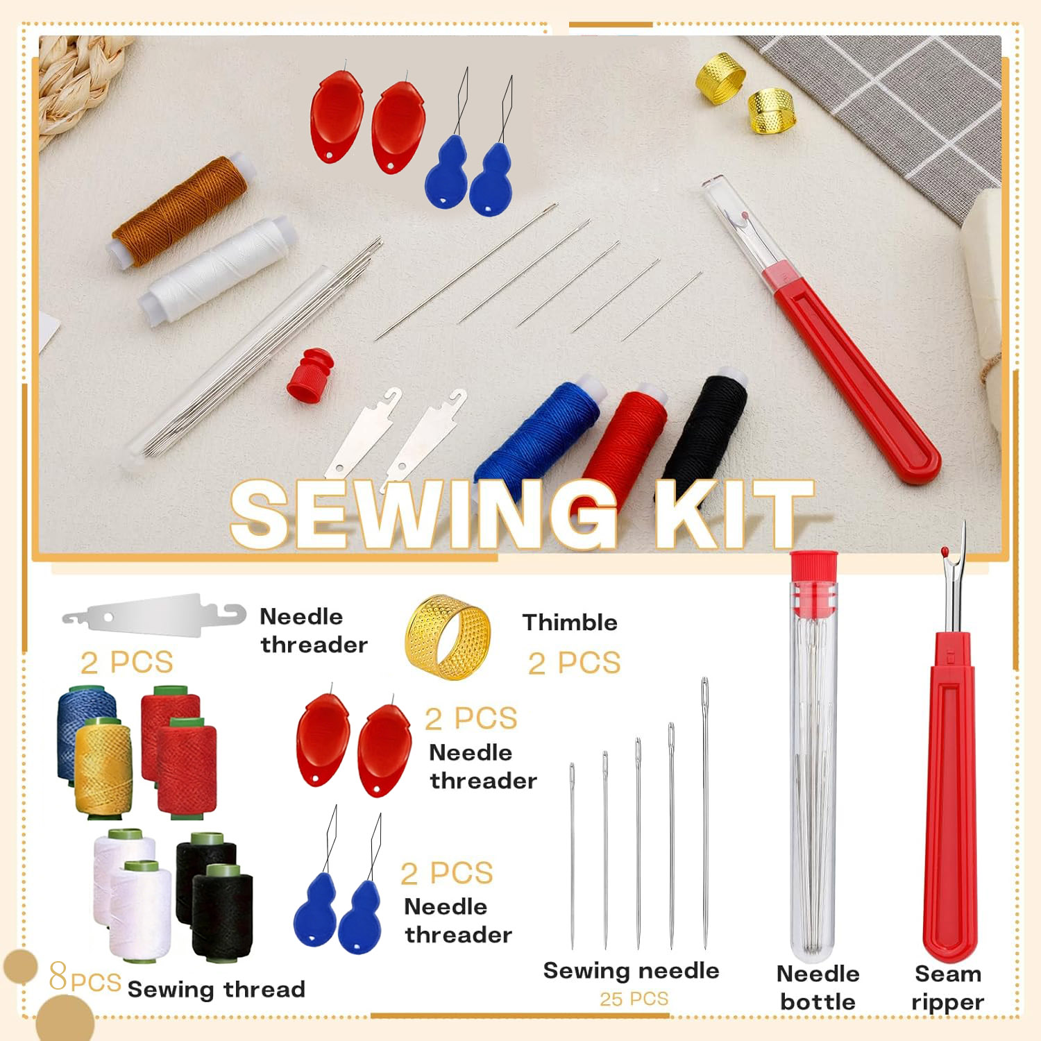 43개 대형 눈금 바늘 세트 가정용 필수품 강철 재봉  - Sewing Garments 리뷰 및 가격