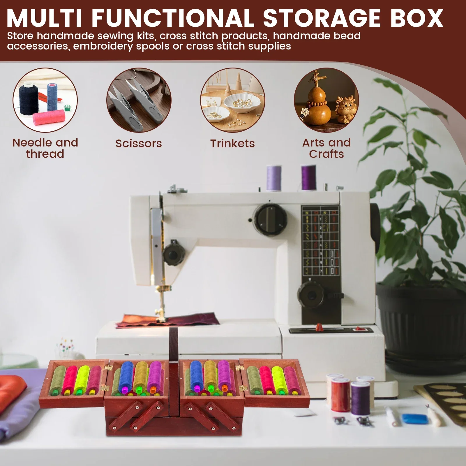 확장형 재봉실 보관함 나무 빈티지 보빈 빈 재봉실 릴  - Bobbin Organizer Box 리뷰 및 가격