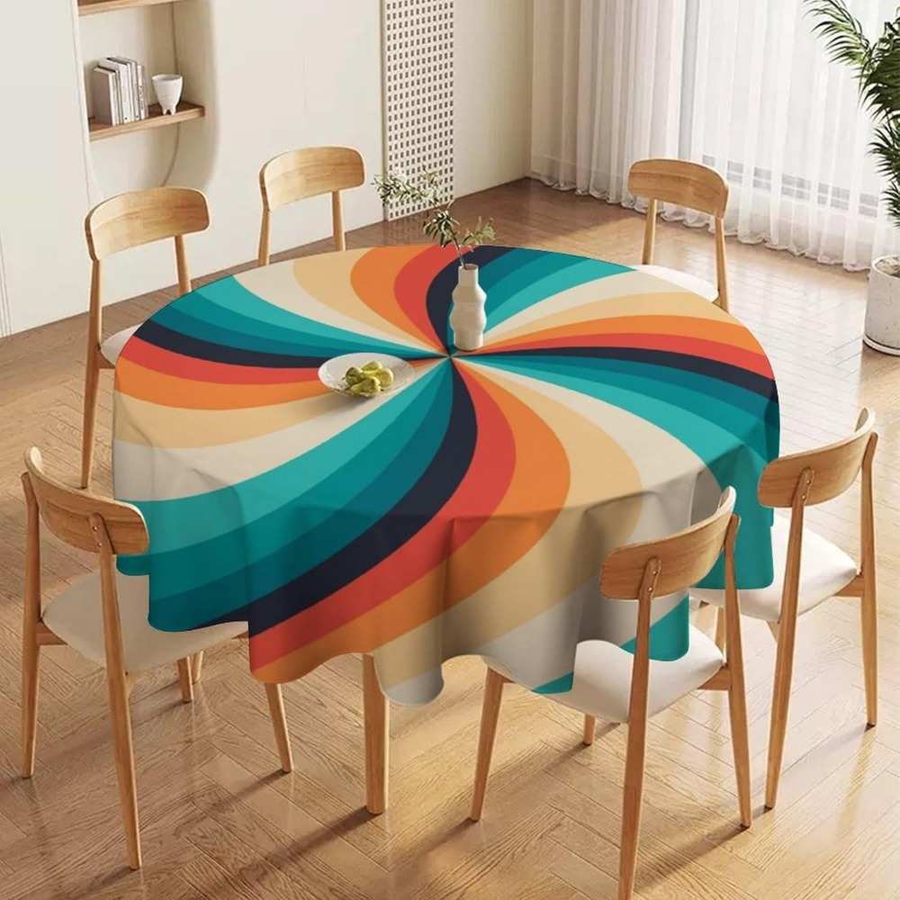 빈티지 그루비 스월 라운드 테이블보 70년대 보헤미안  - Century Textile & Sewing Supply Saskatoon Sk 리뷰 및 가격