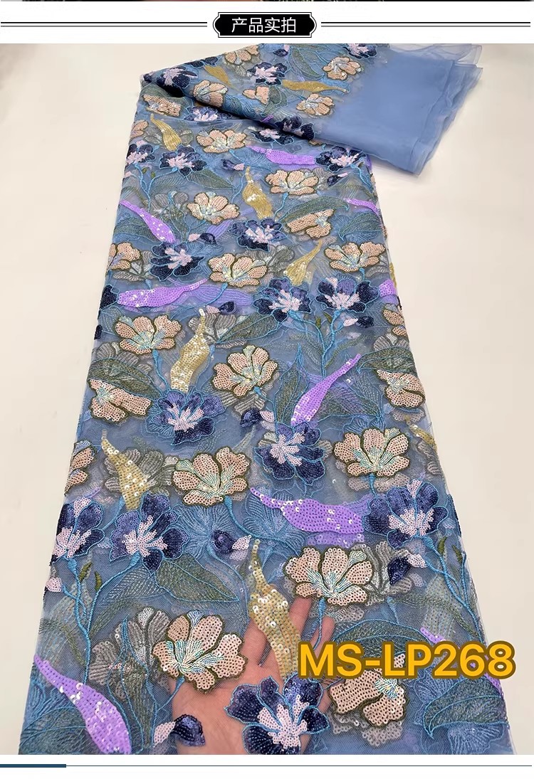 1야드 고급스러운 투톤 비즈 꽃 스팽글 자수 원단 드레 - Sewing Garments 리뷰 및 가격