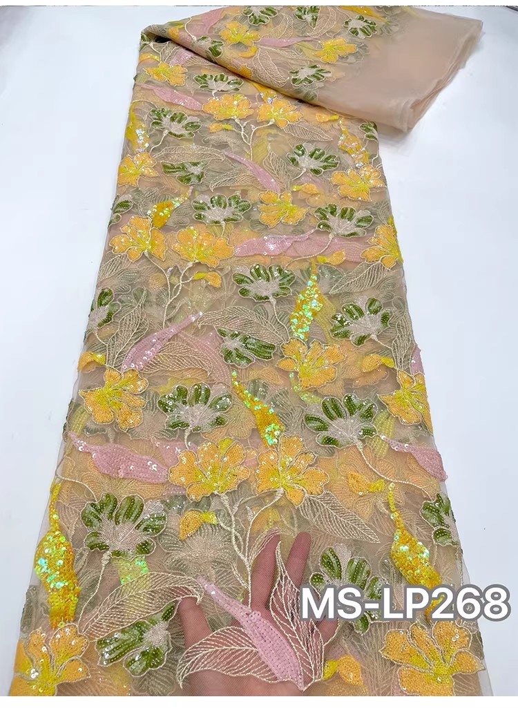 1야드 고급스러운 투톤 비즈 꽃 스팽글 자수 원단 드레 - Sewing Garments 리뷰 및 가격