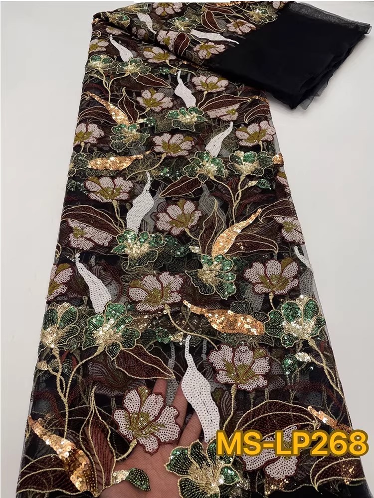 1야드 고급스러운 투톤 비즈 꽃 스팽글 자수 원단 드레 - Sewing Garments 리뷰 및 가격